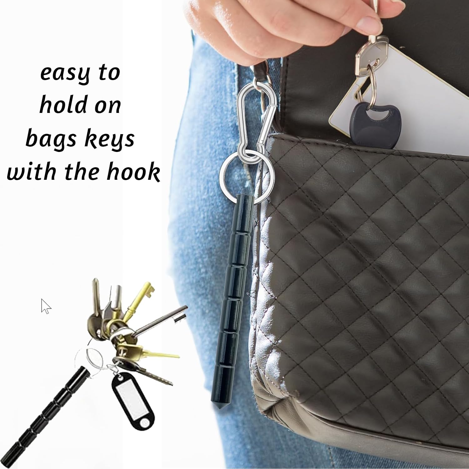 2 Pcs Self Defense Keychain Set,Portable Metal 2-pack of keychain, aluminum Blunt Force - Image 5