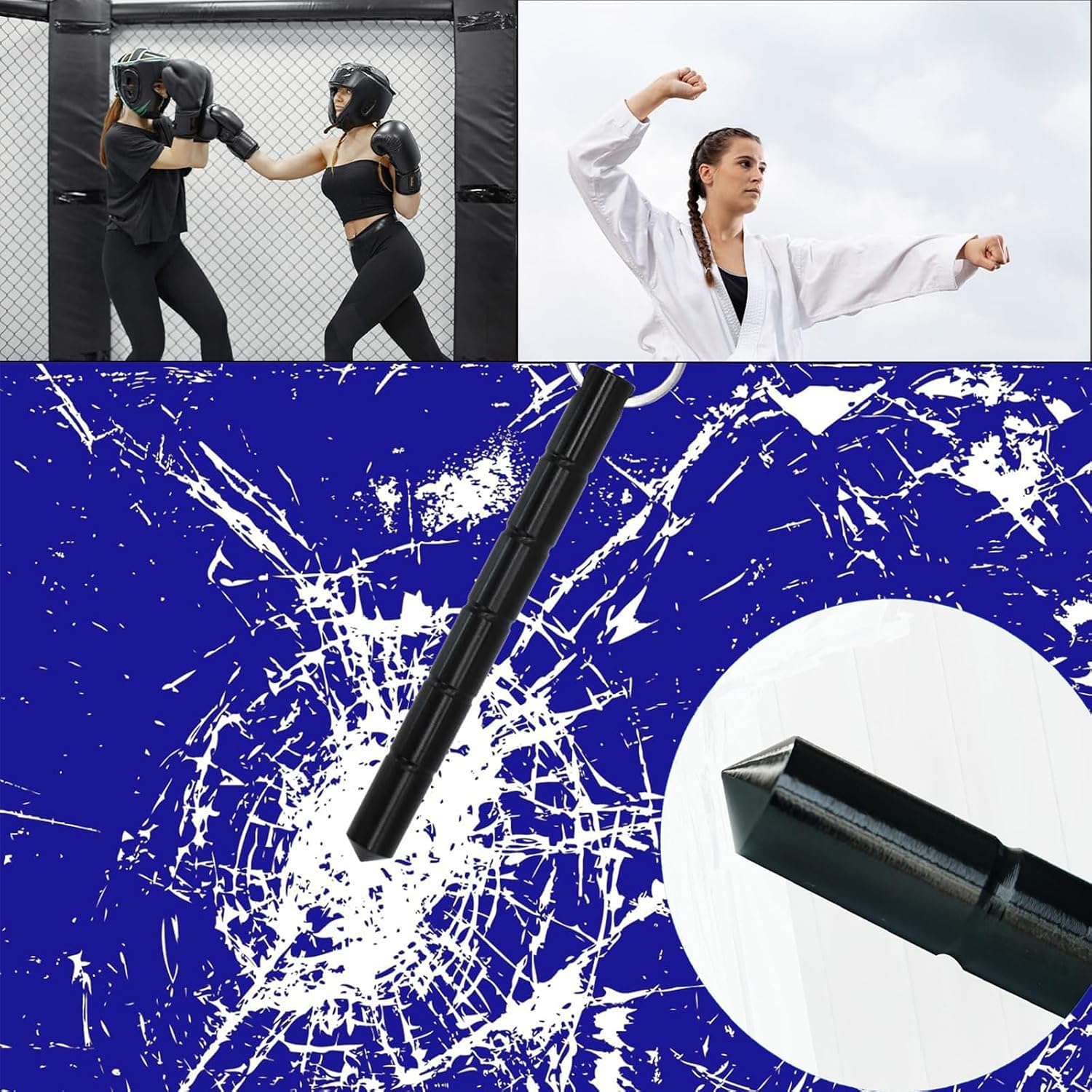 2 Pcs Self Defense Keychain Set,Portable Metal 2-pack of keychain, aluminum Blunt Force - Image 6