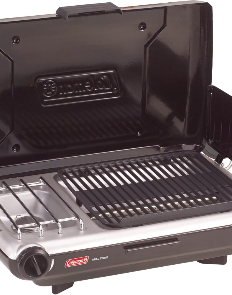 Coleman Tabletop 2-in-1 Camping Grill/Stove, 2-Burner Propane, 20,000 BTUs