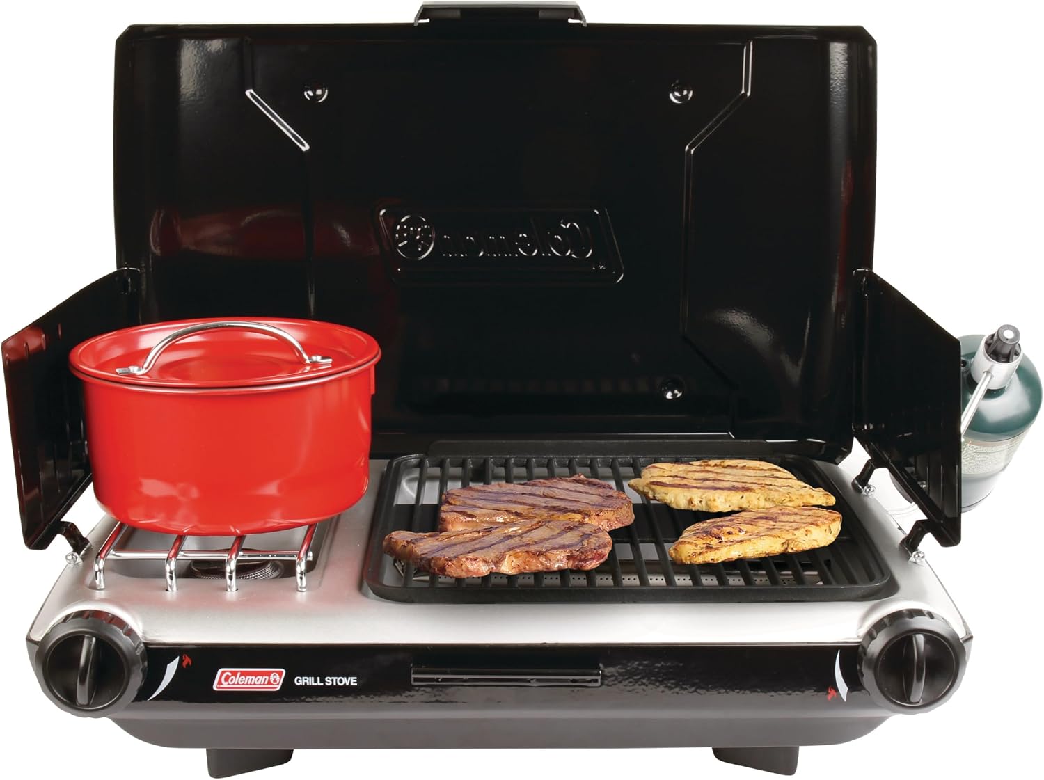 Coleman Tabletop 2-in-1 Camping Grill/Stove, 2-Burner Propane, 20,000 BTUs - Image 2